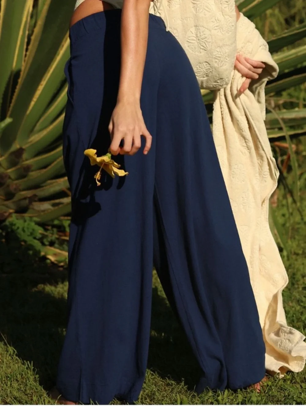 Free People free-est Sarong Pants Poseidon Navy Blue XS